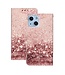 Rosegoud Glitter Bookcase Hoesje voor de iPhone 13 Mini