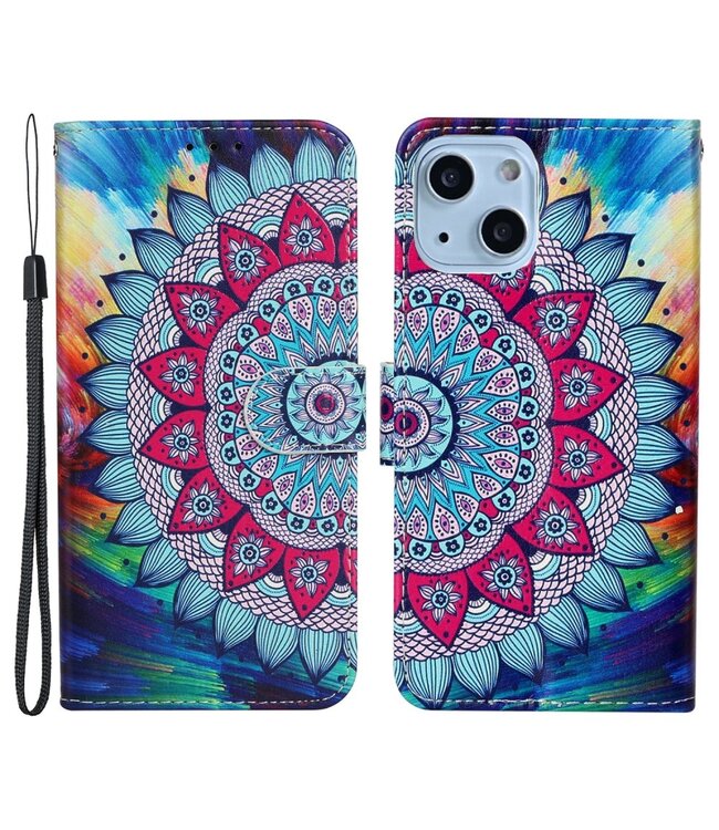 Mandala Bloem Bookcase Hoesje voor de iPhone 13 Mini