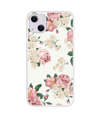Wiite En Roze Bloemen TPU Hoesje iPhone 13 Mini
