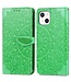 Groen Mandala Bookcase Hoesje voor de iPhone 13 Mini