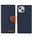 Mercury Mercury Goospery Blauw Canvas Bookcase Hoesje voor de iPhone 13 Mini