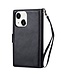 Zwart Detachable 2 in 1 Bookcase Hoesje voor de iPhone 13 Mini