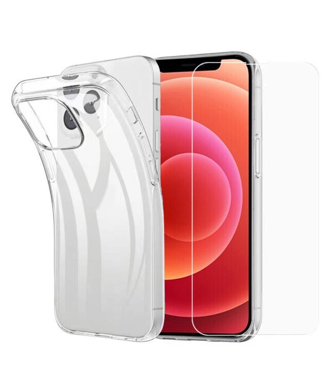 Transparant TPU Hoesje + Screen protector voor de iPhone 13 Mini