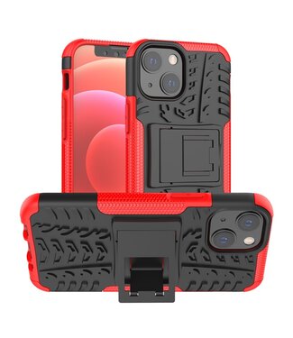 Rood Banden Profiel 2 in 1 Hybrid Hoesje iPhone 13 Mini