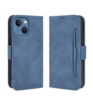 Blauw Pasjeshouder Bookcase Hoesje iPhone 13 Mini