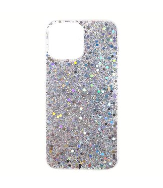 Zilver Glitter TPU Hoesje iPhone 13 Mini