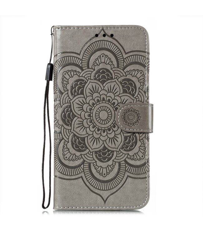 Grijs Mandala Bookcase Hoesje voor de Samsung Galaxy A72