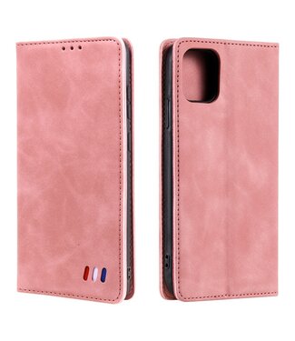 Roze Skin Touch Bookcase Hoesje iPhone 13