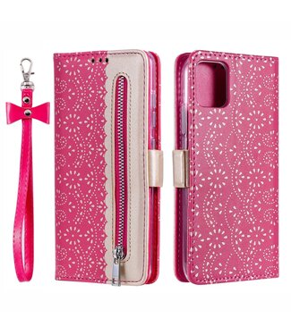 Roze Kant Wallet Bookcase Hoesje iPhone 13