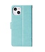 Blauw Vlinder Patroon Bookcase Hoesje voor de iPhone 13