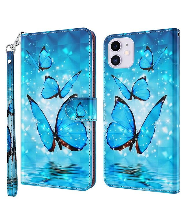 Blue Butterfly Bookcase Hoesje voor de iPhone 13