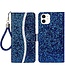 Blauw Glitter Bookcase Hoesje voor de iPhone 13