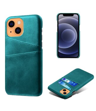 Ksq Groen Faux Lederen Hardcase Hoesje iPhone 13