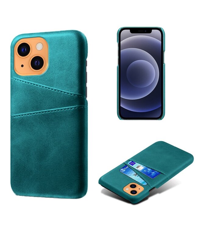 Ksq KSQ Groen Faux Lederen Hardcase Hoesje voor de iPhone 13