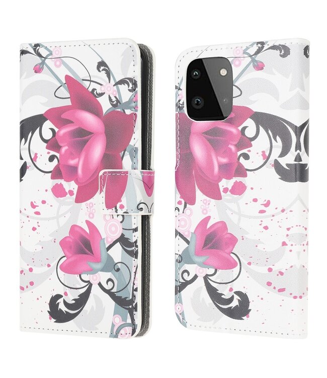 Bloemen Design Bookcase Hoesje voor de Samsung Galaxy A22 (5G)