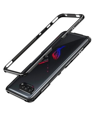 Zwart / Zilver Metaal Hoesje Asus ROG Phone 5