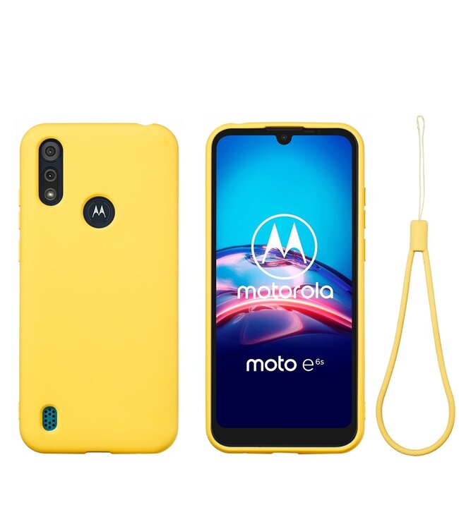Geel Bandje Siliconen Hoesje voor de Motorola Moto E6s (2020)