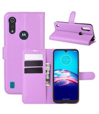 Paars Lychee Bookcase Hoesje Motorola Moto E6s (2020)