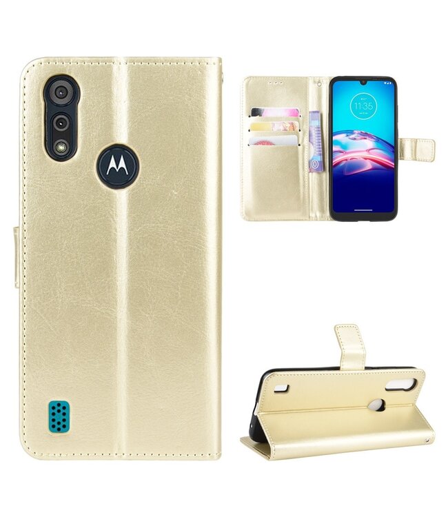 Goud Bookcase Hoesje voor de Motorola Moto E6s (2020)