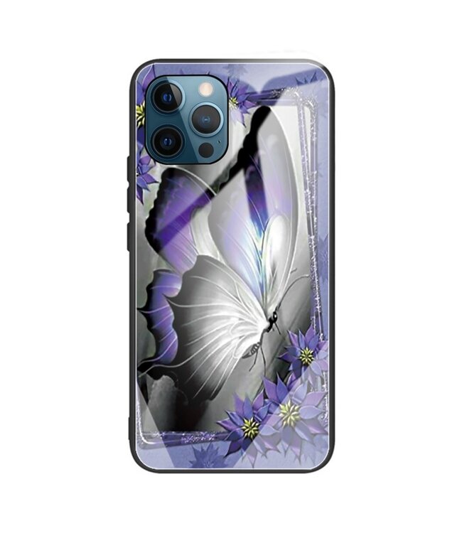Paarse Vlinder Hardcase Hoesje voor de iPhone 13 Pro
