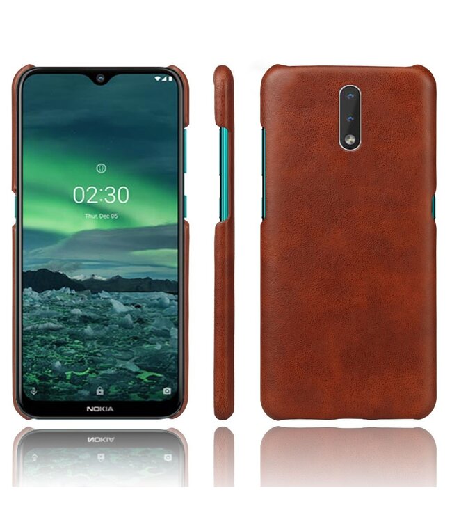 Ksq KSQ Bruin Faux Lederen Hardcase Hoesje voor de Nokia 2.3