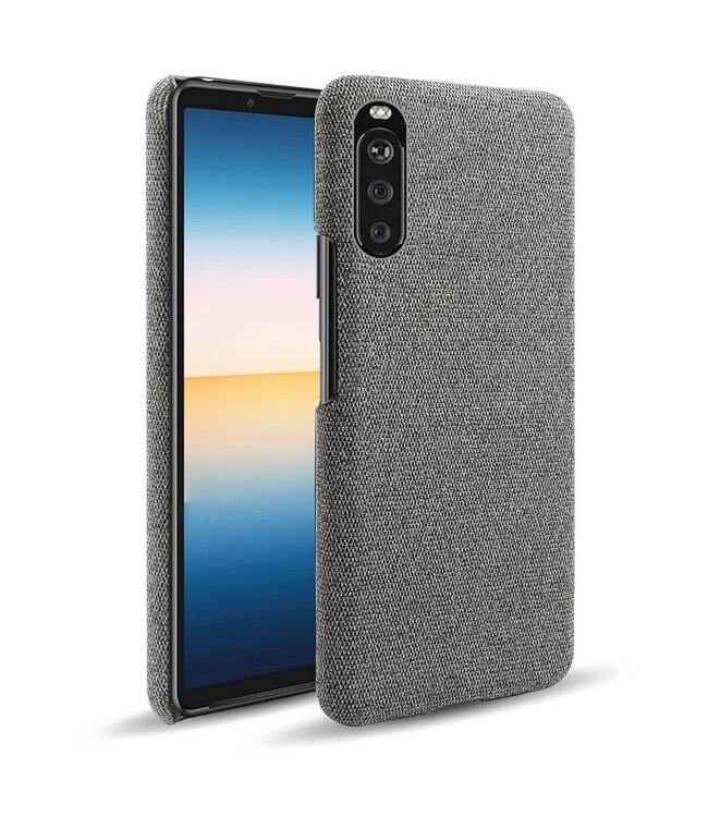 Grijs Stoffen Hardcase Hoesje voor de Sony Xperia 10 III