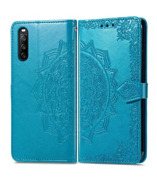 Blauw Mandala Bookcase Hoesje Sony Xperia 10 III