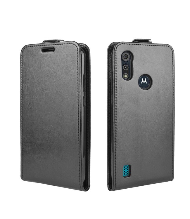 Zwart Flipcase Hoesje voor de Motorola Moto E6s (2020)