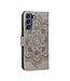 Grijs Mandala Bookcase Hoesje voor de Samsung Galaxy S21 FE