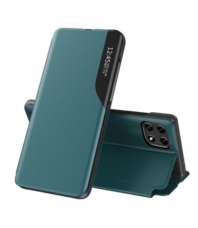 Groen Venster Bookcase Hoesje voor de Samsung Galaxy A22 (5G)