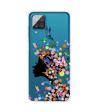 Meisje En Bloemen TPU Hoesje Samsung Galaxy A12