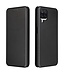 Zwart Carbon Bookcase Hoesje voor de Samsung Galaxy A12
