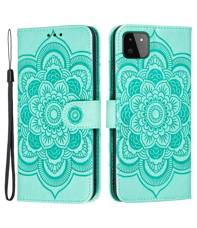 Groen Marmer Bookcase Hoesje voor de Samsung Galaxy A22 (5G)