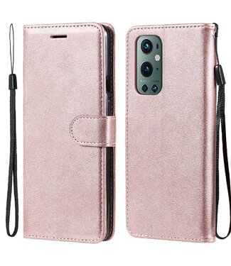 Rosegoud Bookcase Hoesje OnePlus 9 Pro