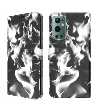 Zwart Mist Bookcase Hoesje OnePlus 9 Pro