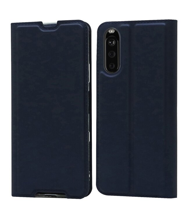 Blauw Bookcase Hoesje voor de Sony Xperia 10 III