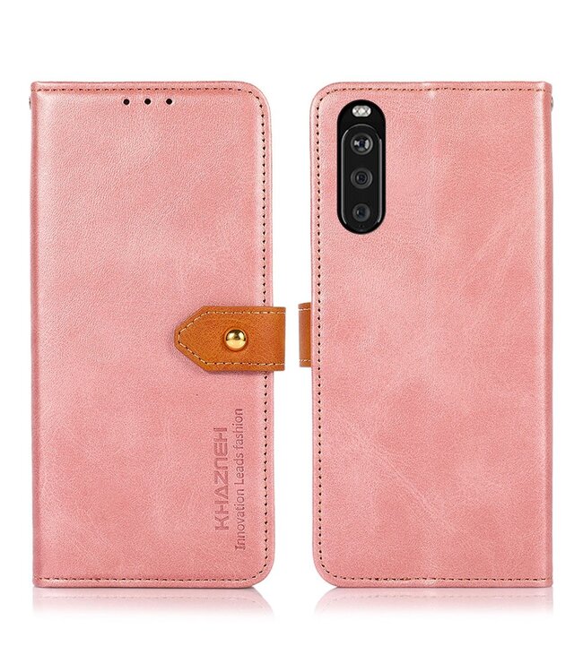 Khazneh Khazneh Rosegoud Bookcase Hoesje voor de Sony Xperia 10 III