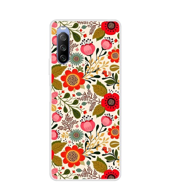 Kleurrijke Bloemen TPU Hoesje voor de Sony Xperia 10 III