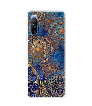 Gouden Bloemen TPU Hoesje Sony Xperia 10 III