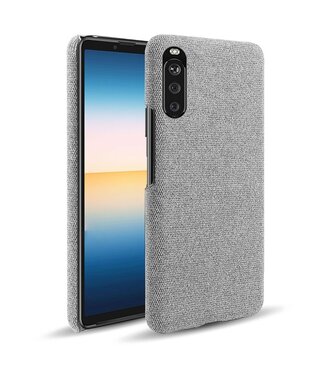 Grijs Stoffen Hardcase Hoesje Sony Xperia 10 III