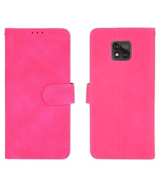 Rood Skin Touch Bookcase Hoesje Motorola Moto G Power (2021)