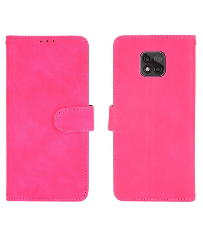 Rood Skin Touch Bookcase Hoesje voor de Motorola Moto G Power (2021)