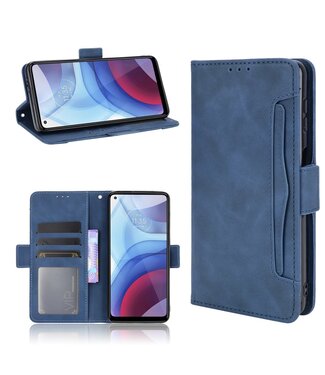 Blauw Pasjeshouder Bookcase Hoesje Motorola Moto G Power (2021)