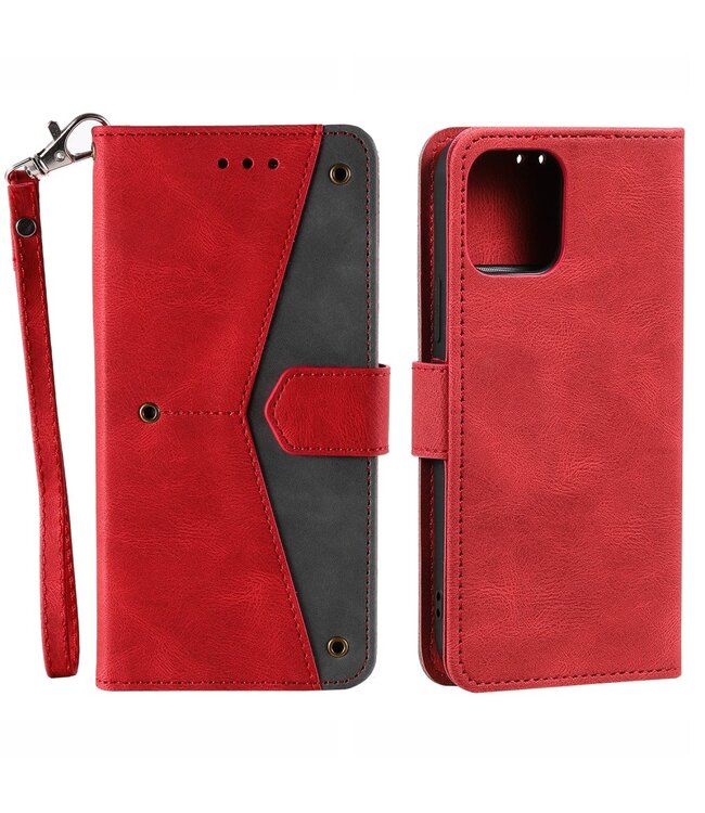 Rood Bookcase Hoesje voor de iPhone 13 Pro