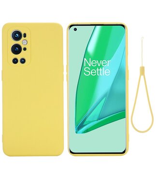 Geel Bandje Siliconen Hoesje OnePlus 9 Pro