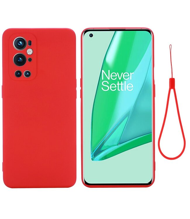 Rood Bandje Siliconen Hoesje voor de OnePlus 9 Pro