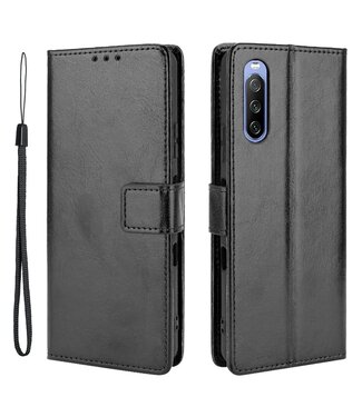 Zwart Wallet Bookcase Hoesje Sony Xperia 10 III