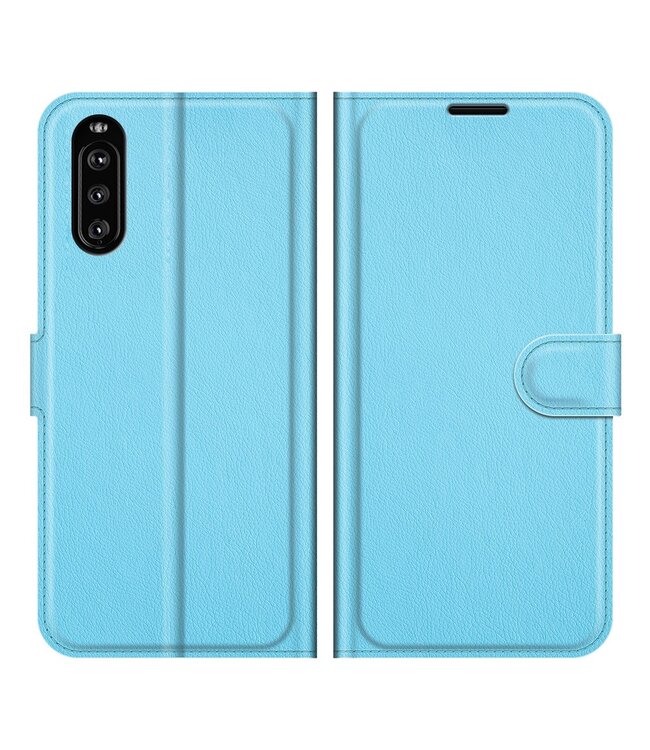 Blauw Lychee Wallet Bookcase Hoesje voor de Sony Xperia 10 III