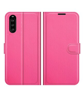 Roze Lychee Wallet Bookcase Hoesje Sony Xperia 10 III