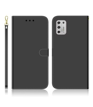 Zwart Spiegel Bookcase Hoesje Motorola Moto G Stylus (2021)